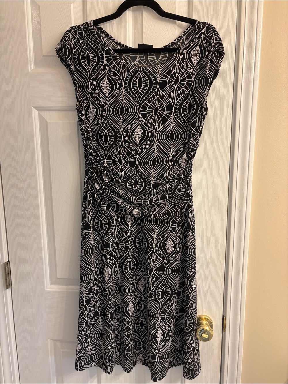 Black & White Geometric Midi Dress